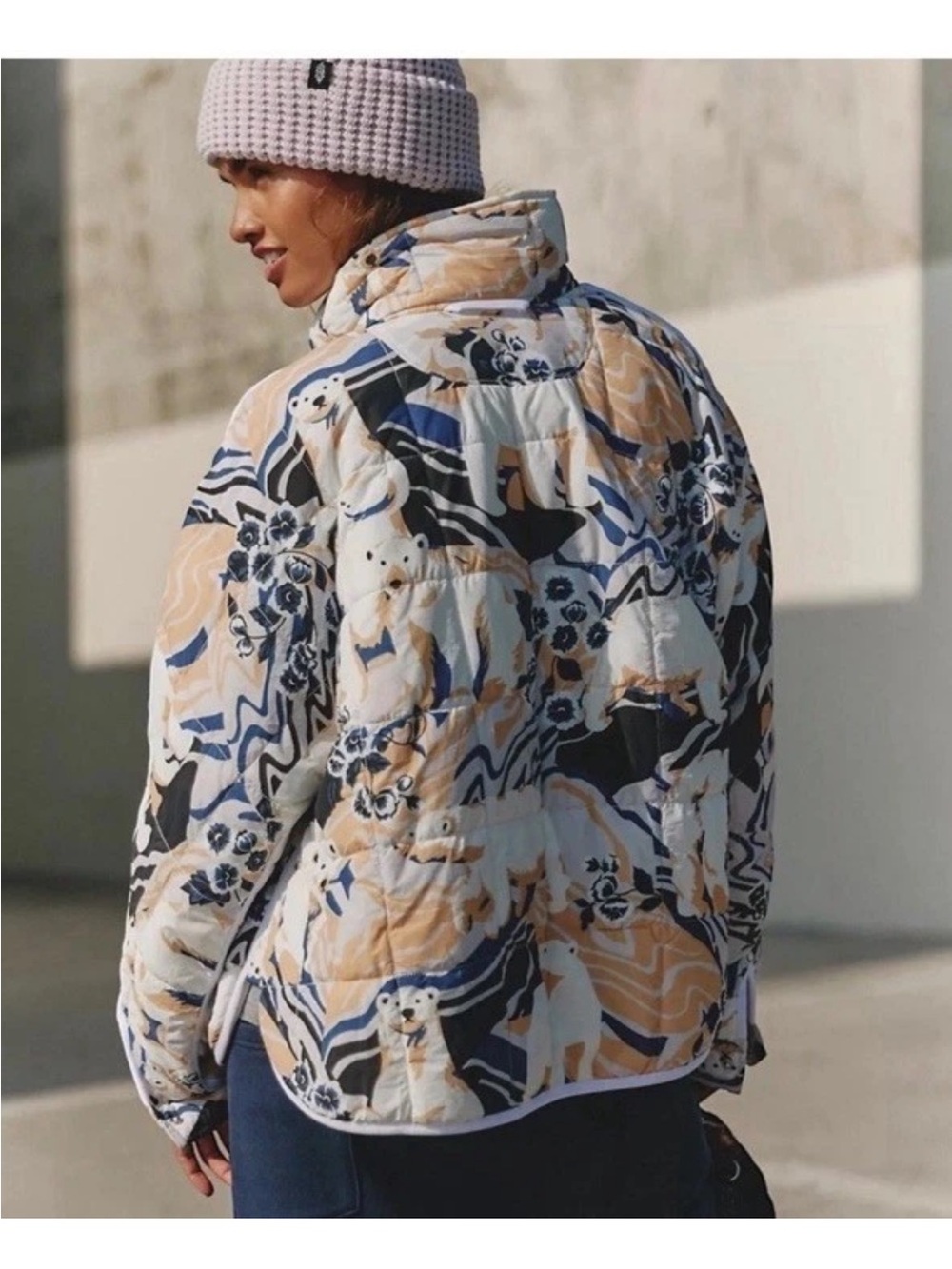 NWT FP Movement Pippa Printed Packable Jacket Size Small S Polar Bear Puffer
